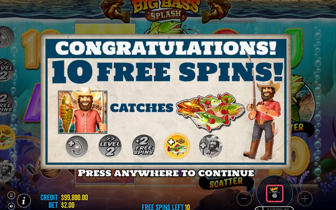 Pengavärden på fisksymbolerna under Free Spins